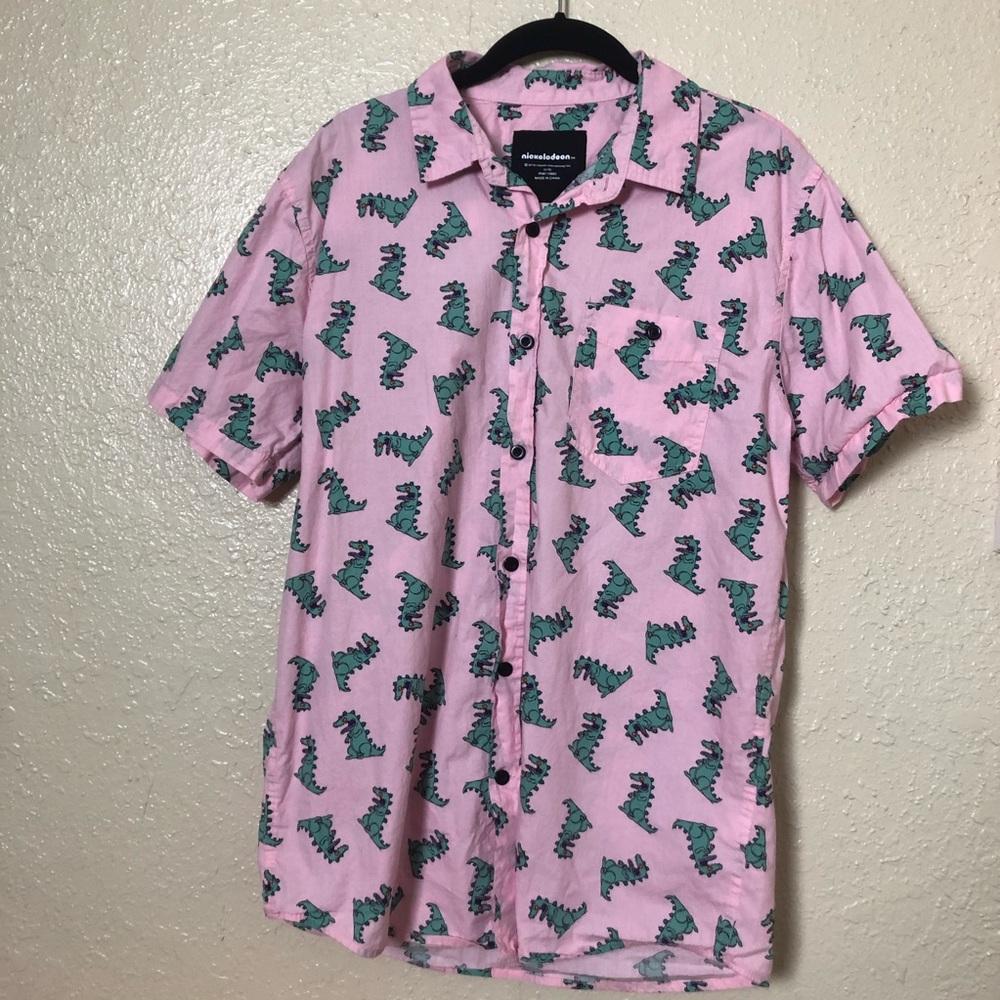 Men’s Rugrats Reptar Button-Up Shirt